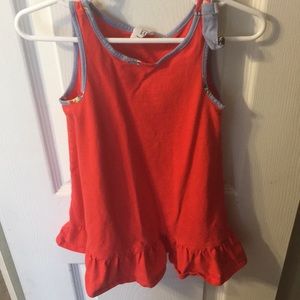 GAP red dress with ruffle bottom